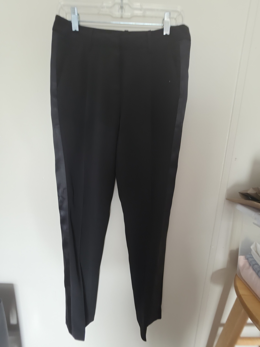 ​H&M Black Tuxedo Pants with Satin Side Stripe - Size 6 (US)
